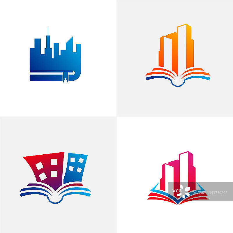 书籍、城市标志模板和创意建筑图片素材