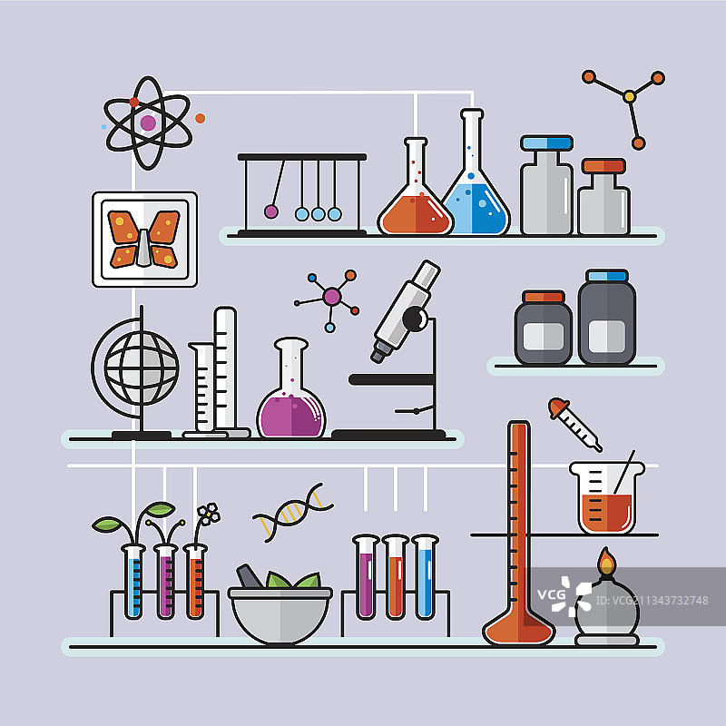 化学实验室仪器套装图片素材