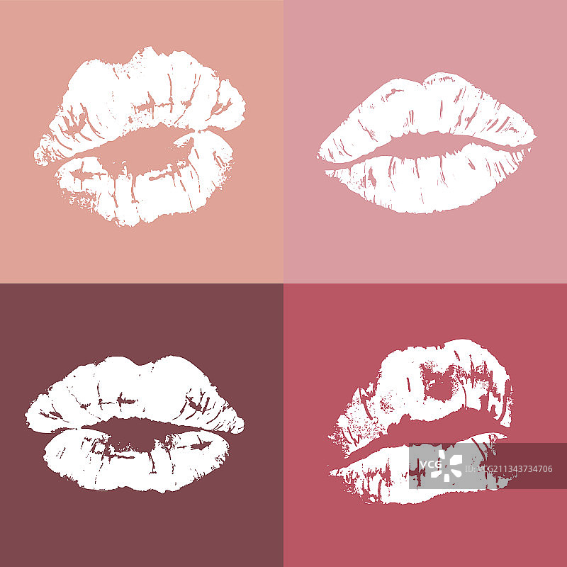 海报女郎风格唇印图片素材