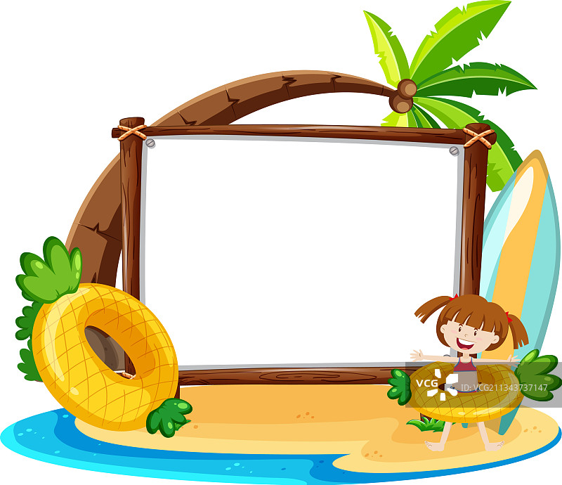 夏季海滩主题空白banner图片素材