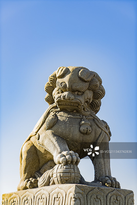 中国北京市卢沟桥石狮子图片素材