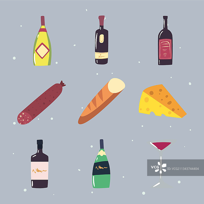 葡萄酒图标合集图片素材