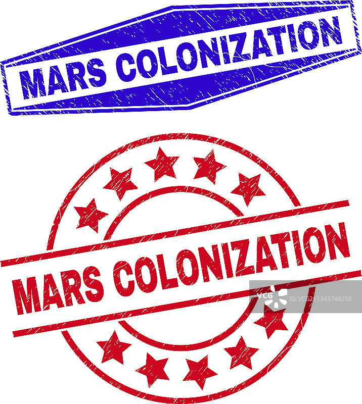 火星殖民圆形腐蚀印章图片素材
