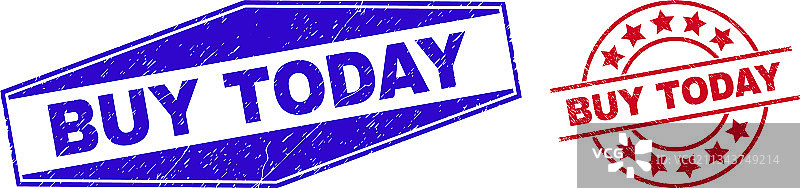 今日购买圆形和六边形橡胶印章图片素材