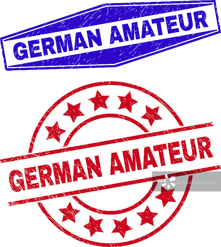 圆形德国业余Grunge风格印章图片素材