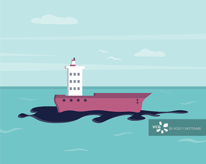 水面石油泄漏生态灾难图片素材