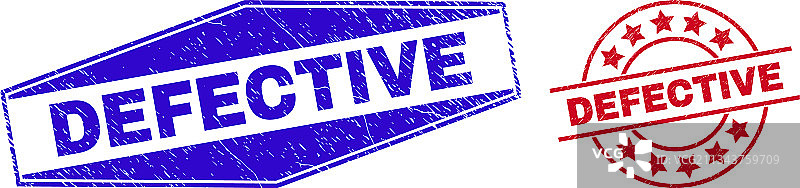 有缺陷的圆形和六边形不洁徽章图片素材