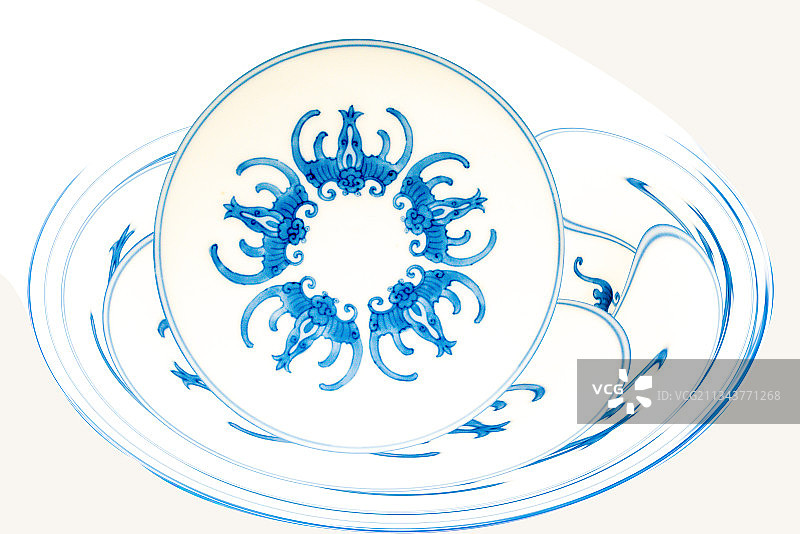 宋元时期青花瓷器上的装饰图图片素材