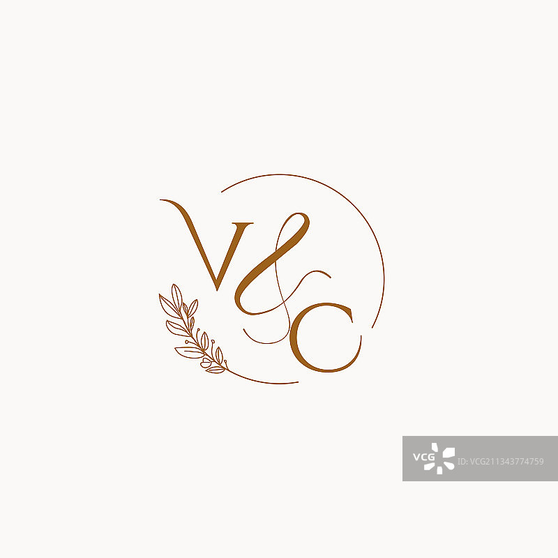 VC首字母婚礼字母组合标志图片素材