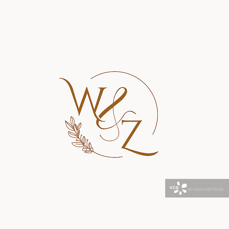 WZ字母婚礼首字母组合标志图片素材