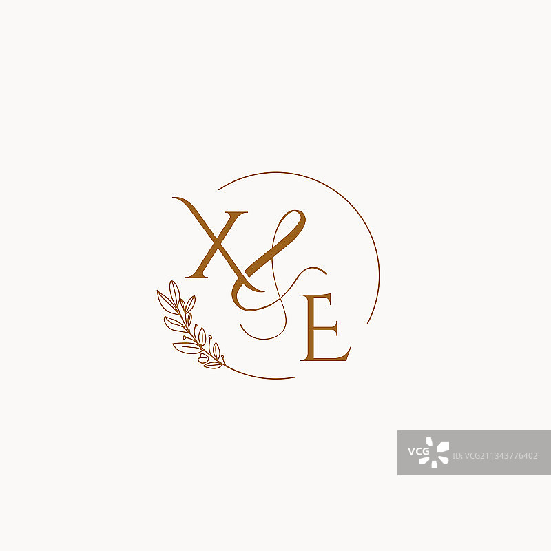 XE婚礼首字母标志图片素材