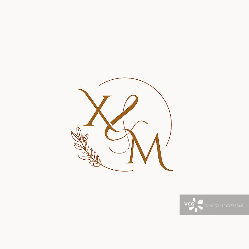 xm首字母婚礼字母组合logo图片素材