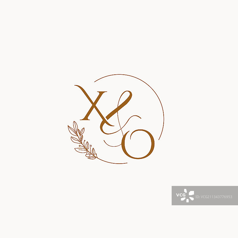 XO婚礼首字母标志图片素材