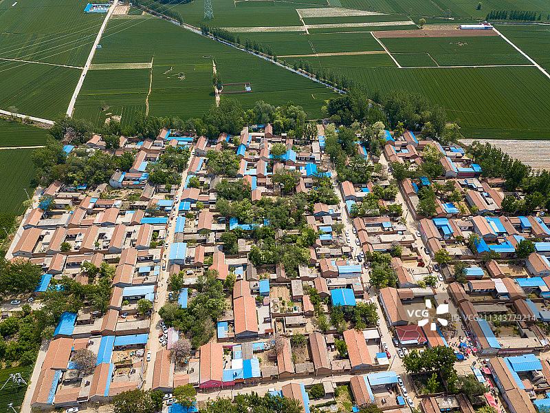 河南省濮阳清丰县农村春天户外风光航拍图片素材