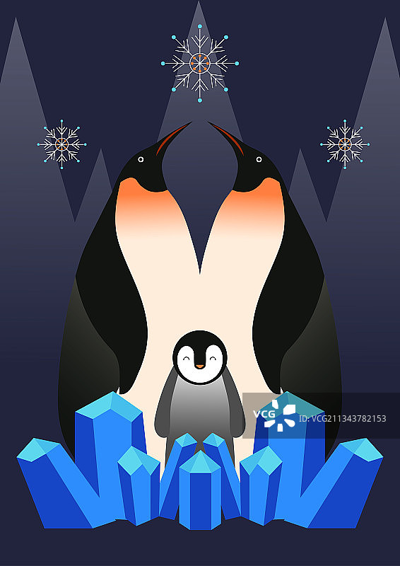 企鹅一家图片素材