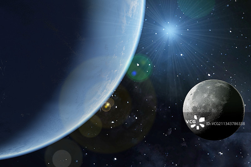 地球，月球，太空图片素材