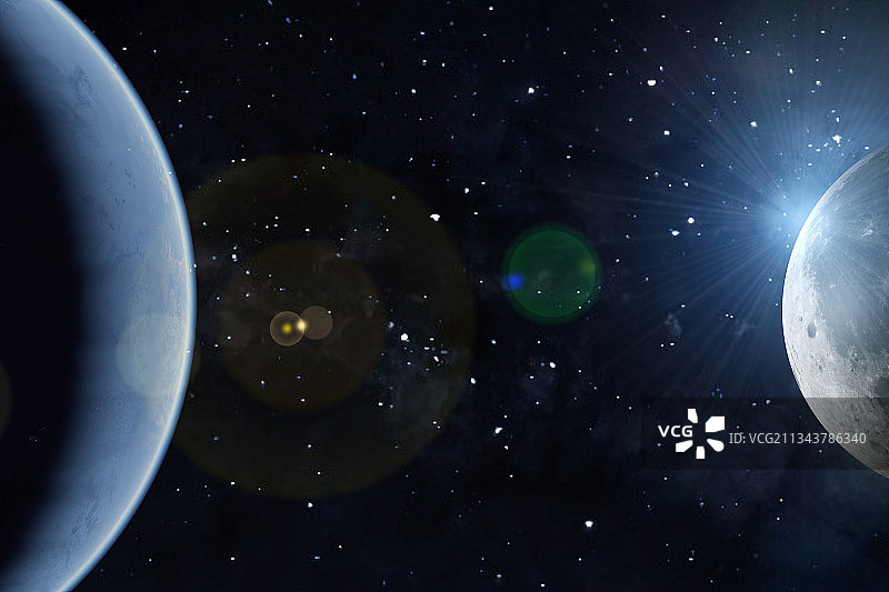 地球，月球，太空图片素材