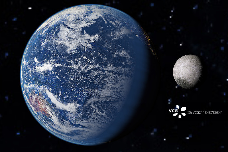 地球，月球，太空图片素材