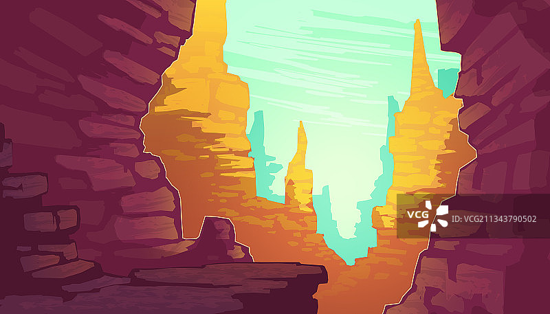 卡通风格的大峡谷图片素材