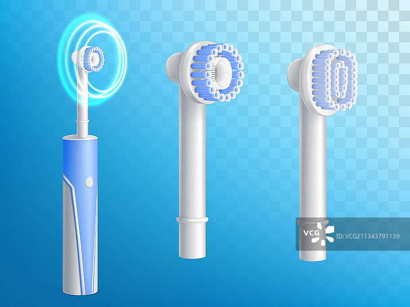 3D逼真可拆卸电动牙刷图片素材
