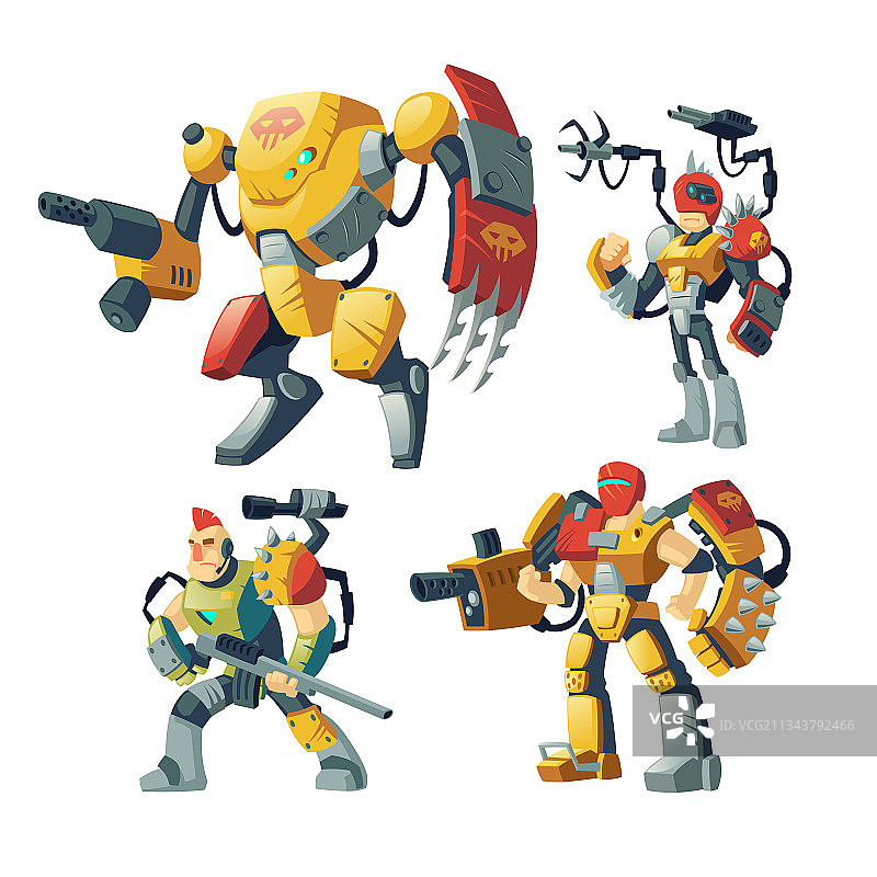 卡通机器人守护未来外骨骼装甲图片素材