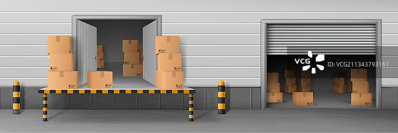 送货服务仓库装货入口图片素材