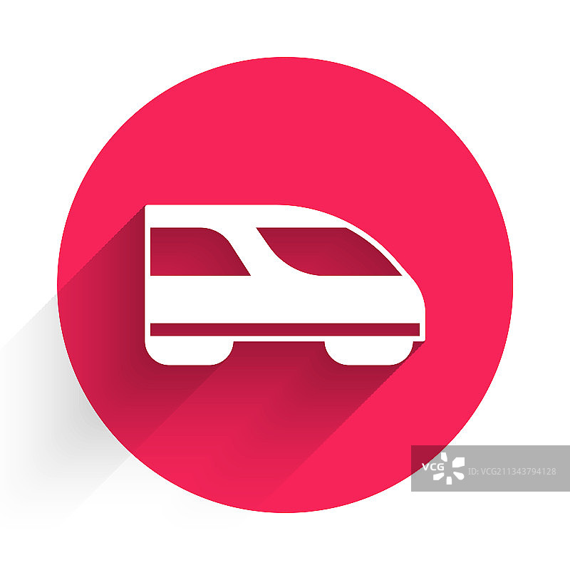 带有长阴影的白色高速列车图标图片素材