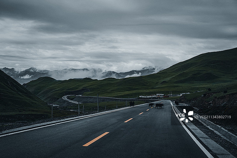祁连山祁连肃南野牛沟公路图片素材