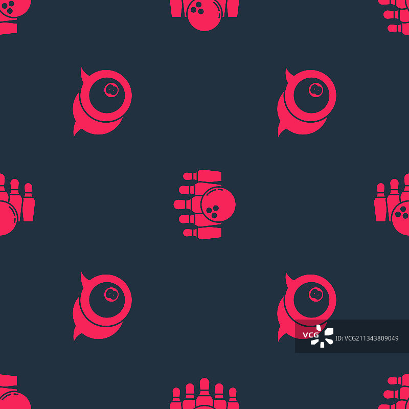 台球保龄球瓶无缝图案图片素材