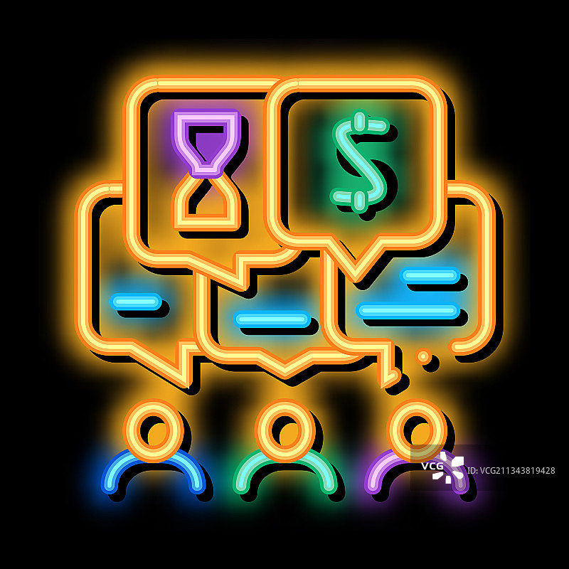 不同价值观的人的霓虹灯图标图片素材