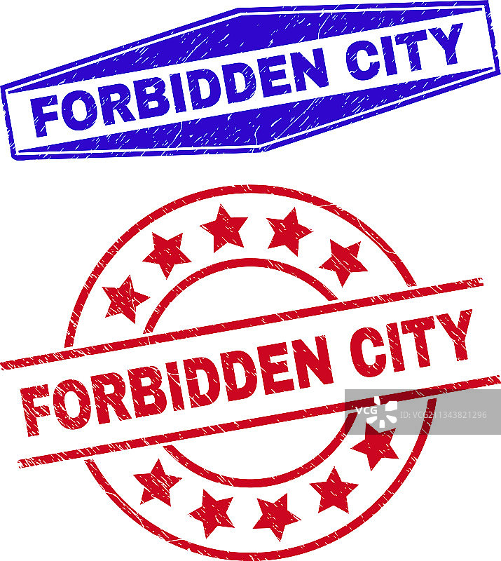 圆形腐蚀印章：紫禁城图片素材