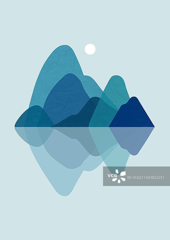 山水倒影图片素材