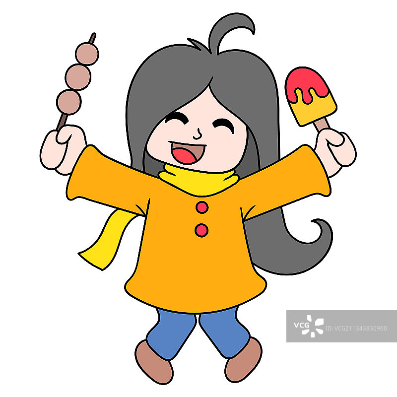 女孩们参加夏季美食冰淇淋派对图片素材