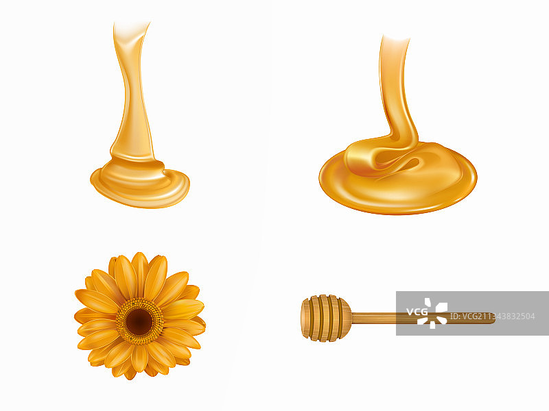 新鲜采集的蜂蜜3D写实素材图片素材