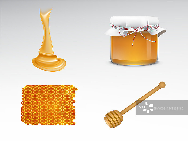 新鲜采集的蜂蜜3D写实素材图片素材