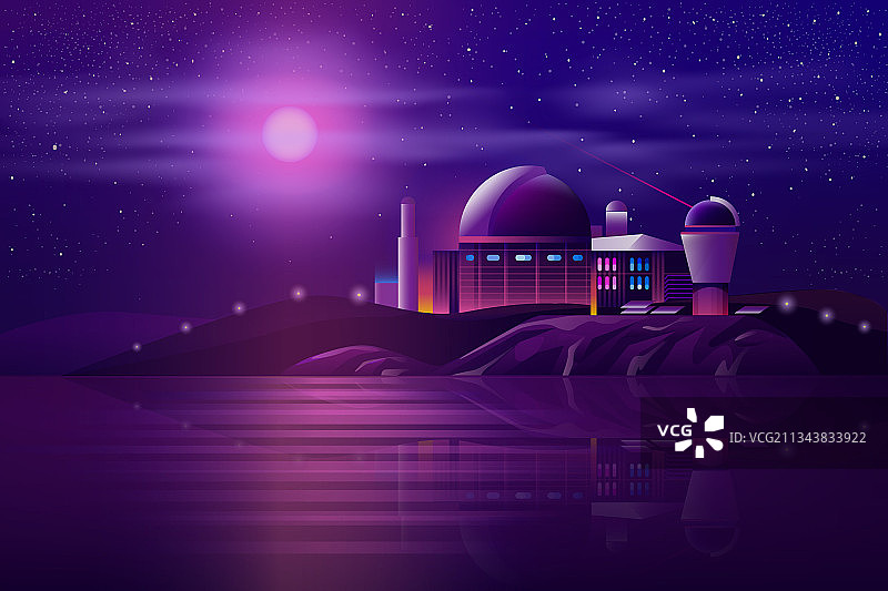 卡通天文台望远镜图片素材