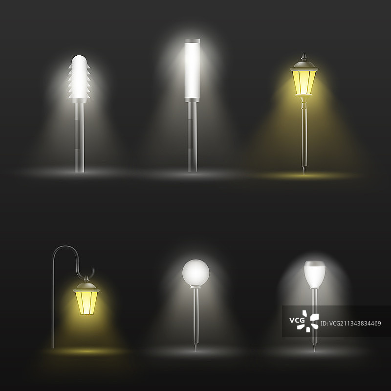 通道和花坛灯具写实场景图片素材