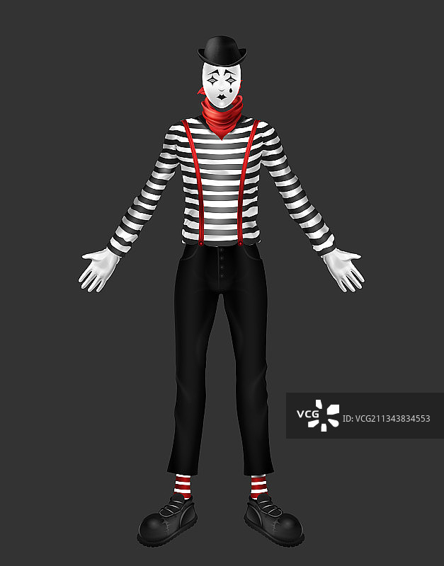 3D写实悲伤哑剧服装图片素材