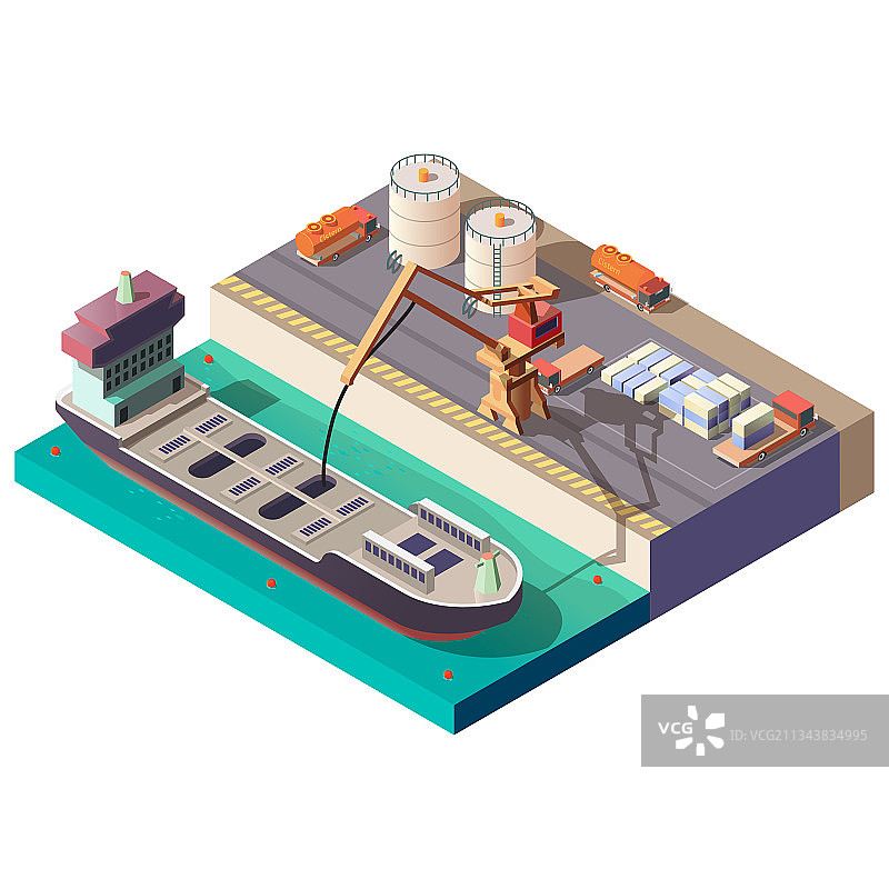 石油运输船2.5D图图片素材