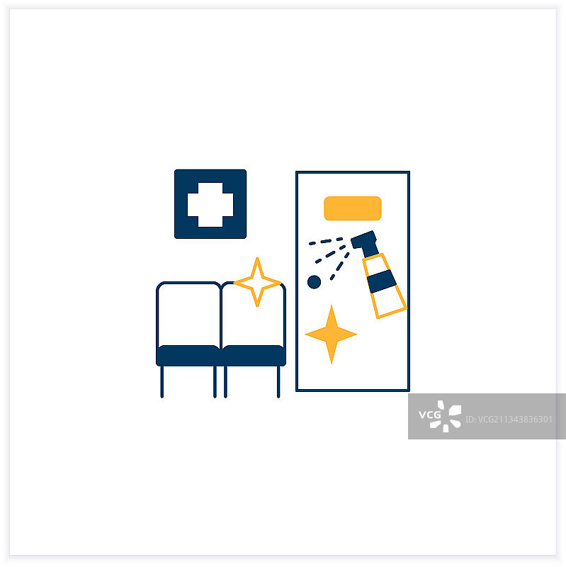 医院消毒扁平图标图片素材