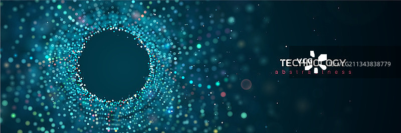 3D抽象科技蓝色粒子图片素材