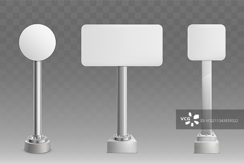 逼真的空路牌广告牌图片素材