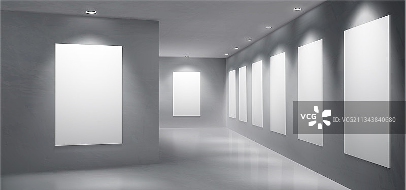 艺术画廊展览馆空旷内景图片素材