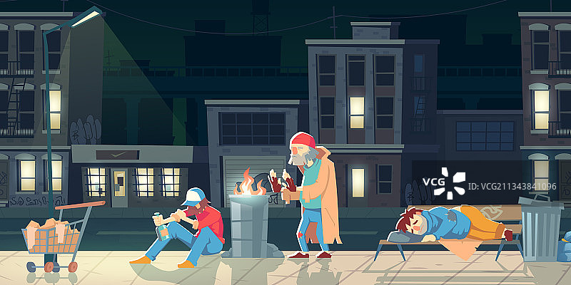 贫民窟里的无家可归者图片素材