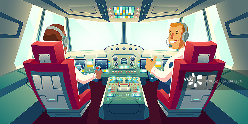 喷气式飞机驾驶舱内的飞行员图片素材