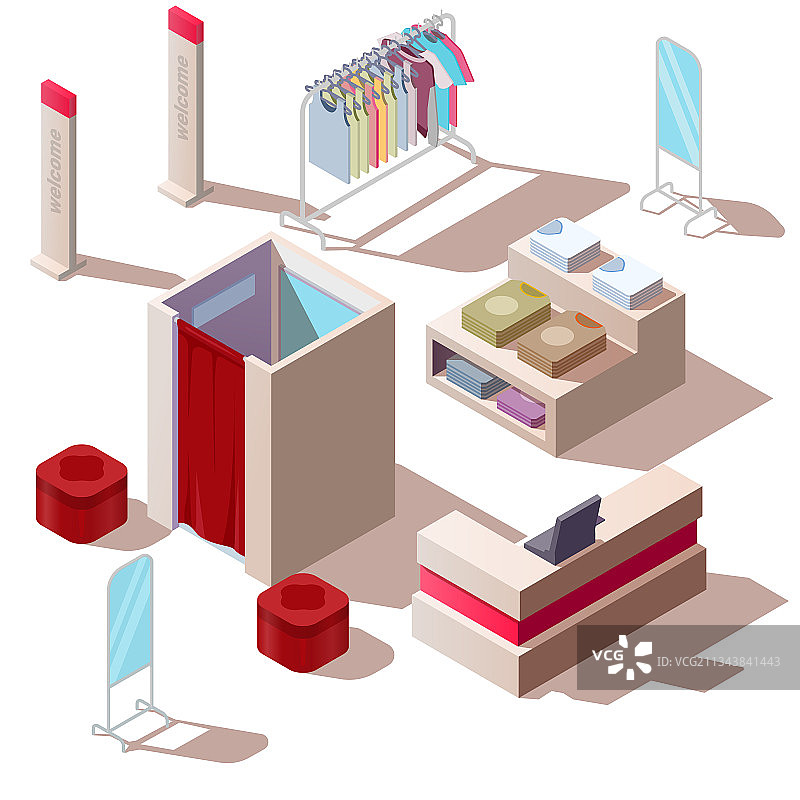 2.5D时尚商店内景图片素材