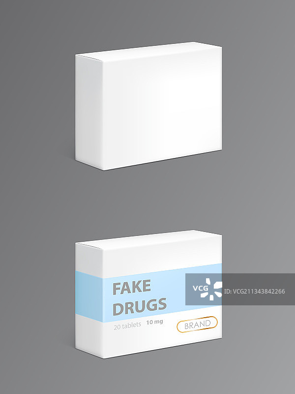 纸箱包装中的仿制药品图片素材
