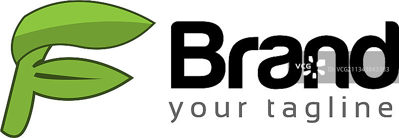 带有绿叶的S字母Logo图片素材