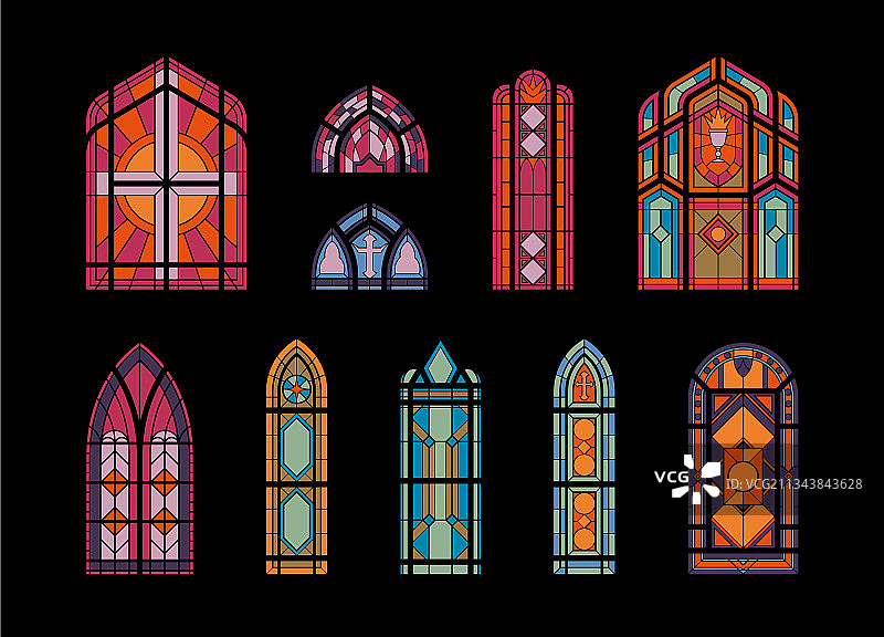 教堂窗户马赛克图片素材