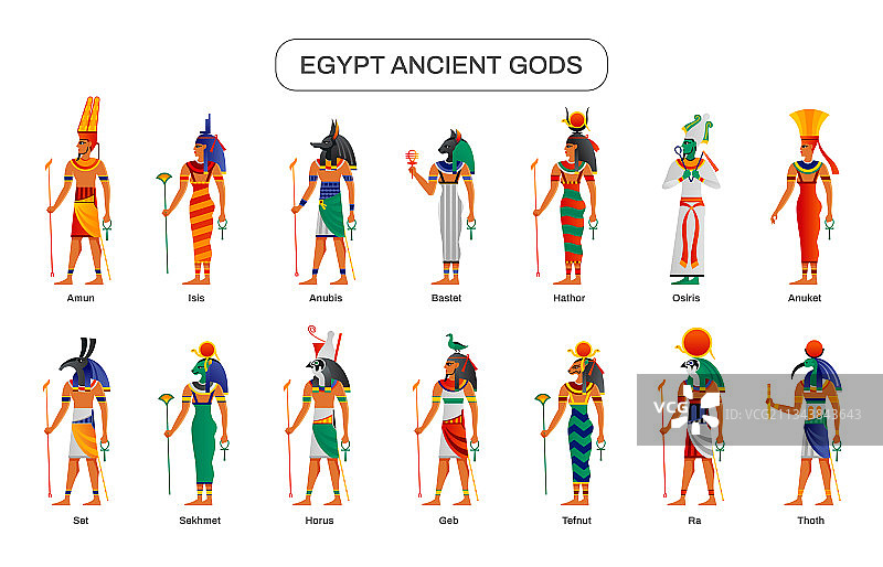 埃及古代神灵套装图片素材